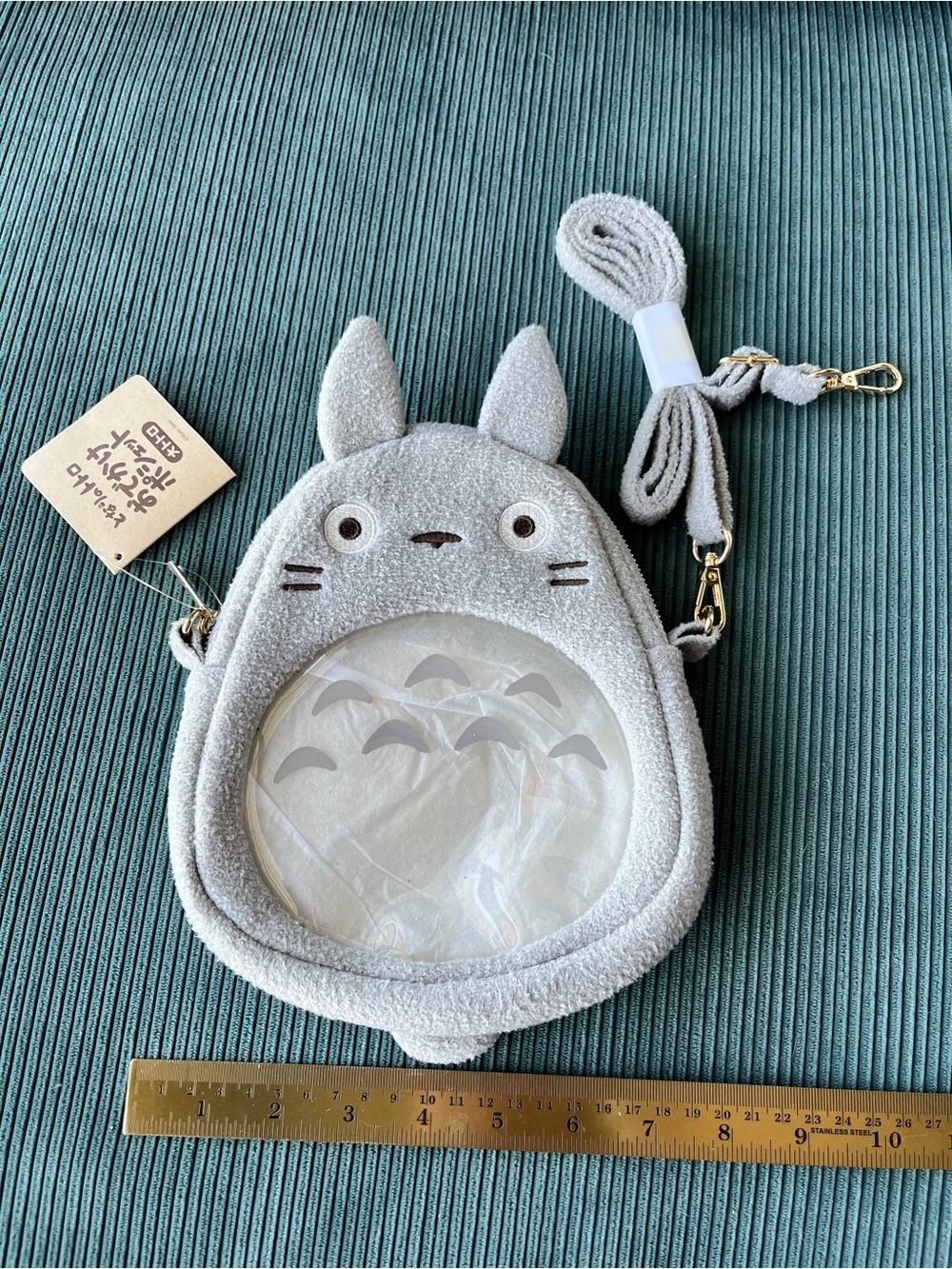 NWT Ensky Studio Ghibli Mini Crossbody Pouch My Neighbor Totoro Big Clutch Gray